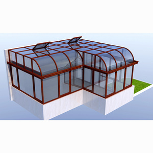 Lujo templado vidrio aislante casa <span class=keywords><strong>verde</strong></span> aluminio sala de sol - Product Image 4
