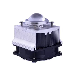 Disipador de calor de aluminio, 8015 ventiladores y lente de 44MM para chip led de 20-50w, sistema de refrigeración, radiador de aluminio