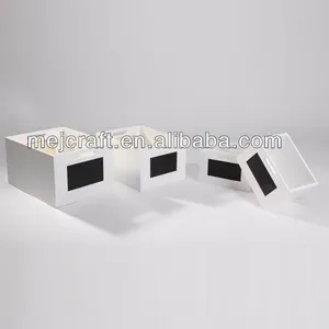 Branco madeira compensada decorativa caixas de armazenamento cd dvd
