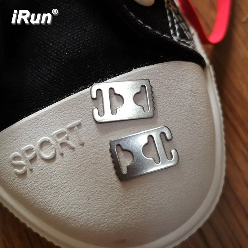 IRun (낮은 MOQ) 2 팩 플랫 쉬운 신발 끈 게으른 탄성 아니 넥타이 신발 끈 앵커 맞춤 인쇄 로고 끈