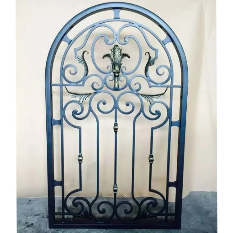 Diseño elegante de rejilla de ventana de hierro forjado de metal elegante para decoración de la casa