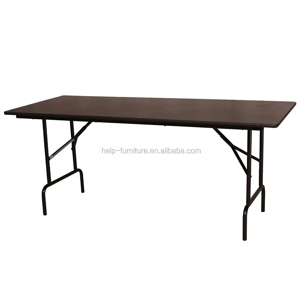 Rettangolare in legno stretta tavoli pieghevoli con struttura in metallo