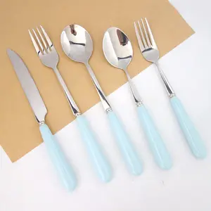 High quality porcelain handle korean cutlery with ceramic handle