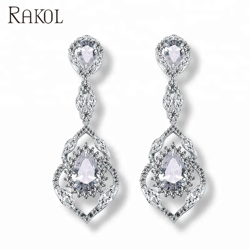 RAKOL EP165 wedding earrings for women drop crystal earrings 2023