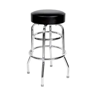 Tabouret de Bar en cuir PU, rond, pivotant, avec siège, de cuisine, en métal, massif, GY-1033