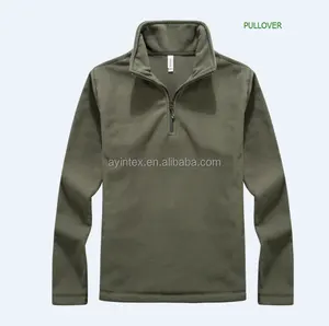 Jaket Pullover Pria, Jaket Bulu Domba Kutub Setengah Ritsleting Musim Dingin Gaya Dasar