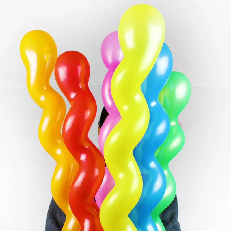 Boopati-Globo espiral de látex, 36 pulgadas, colores mezclados, decoración de cumpleaños para niños, 100 Uds.