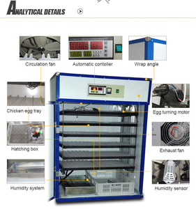 98% tasa de eclosión hhd marca de incubadora para 1000 huevos de pollo completamente automático - Product Image 5