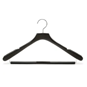 Assessed Supplier LINDON Flat Top Black Hanger Wooden for Men