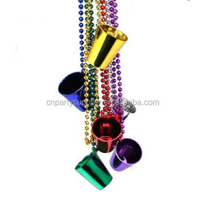 Collana <span class=keywords><strong>di</strong></span> Perline <span class=keywords><strong>di</strong></span> Vetro Verde <span class=keywords><strong>per</strong></span> Feste, Accessori <span class=keywords><strong>per</strong></span> Mardi Gras, Collana con Bicchierini <span class=keywords><strong>di</strong></span> Plastica - Product Image 3