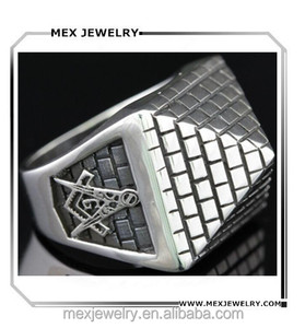 Bague en acier inoxydable pour hommes, personnalisée, avec marquage de la franc-maçonnerie, <span class=keywords><strong>Illuminati</strong></span> - Product Image 1