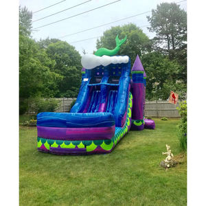 Glittery Della Sirena Wet Dry Doppio Corsia Combo Scivolo Casa <span class=keywords><strong>di</strong></span> Rimbalzo Gonfiabile con scivolo - Product Image 1