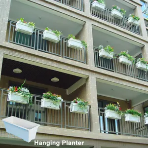 Home Garden Quality Reliable White Windows Planter Box Hanging Plastic Flower Pot