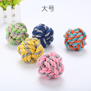Corda palla cane giocattolo per la pulizia dei denti giocattoli all'ingrosso cotone intrecciato per cani giocattoli di colore diverso cotone + ployster Opp Bag - Product Image 4