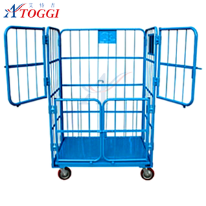 4-डोर फोल्डेबल भारी शुल्क स्टील वायर पाउडर लेपित 500 किलोग्राम क्षमता भंडारण कार्ट ट्रॉली - Product Image 2