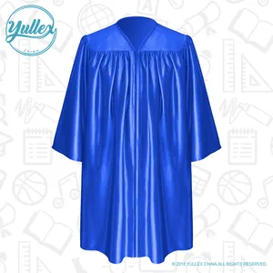 Çocuk parlak kraliyet mavi mezuniyet elbisesi