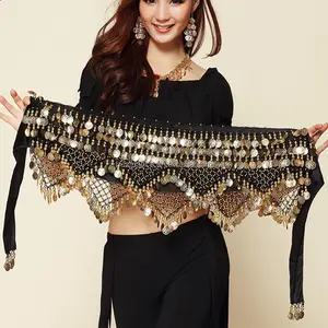 BestDance Hand made wholesale hip scarf belt sexy belly dance Triangle coins belts hip scarf OEM