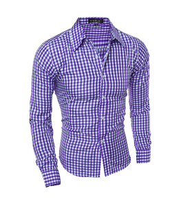 Camisas de celosía informales para <span class=keywords><strong>hombre</strong></span>, <span class=keywords><strong>camisa</strong></span> a <span class=keywords><strong>cuadros</strong></span> de manga larga con cuello en V, venta al por mayor - Product Image 5