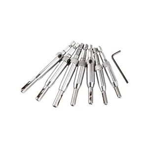 7Pcs Hex Shank Auto Centreing Cabinet Cerniera Drill Bit con Chiave Esagonale