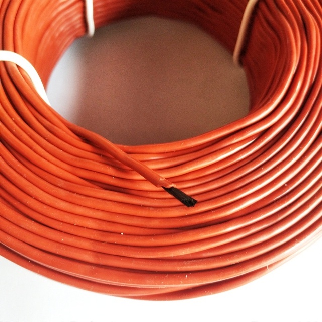 Resistance Silicone Insulated Heating Wire 12K Carbon Fiber Silicone Rubber 2.5mm Red 600V 40ohm/m