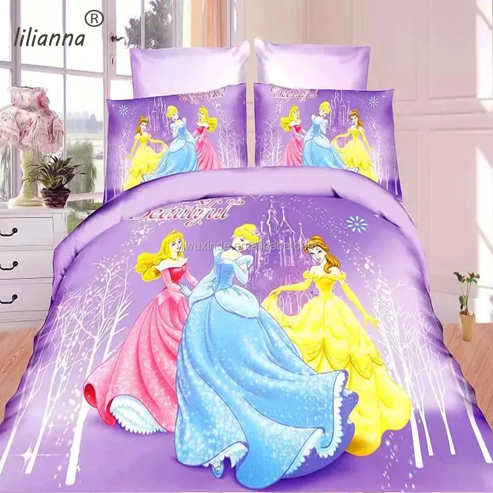 Bebek 3d beşik çocuk yatak yatak takımı prenses
