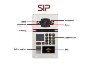 للماء صعبة RTSP SIP IP تليفون باب بفيديو نظام الاتصال الداخلي بجرس الباب نظام ل شقة بناء مع RFID قارئ بطاقات