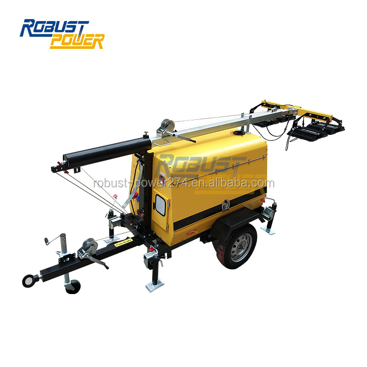 Дорожная конструкция, портативная Мобильная световая башня кВт, гидравлические дизельные осветительные генераторы, мобильная световая башня