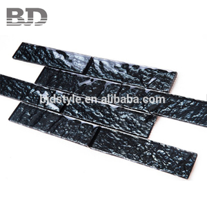 Azulejos de Metro brillantes de cristal con textura rocosa de estilo moderno, decoración de pared de 5mm para baño, cocina, ducha, salpicaduras para villas - Product Image 4