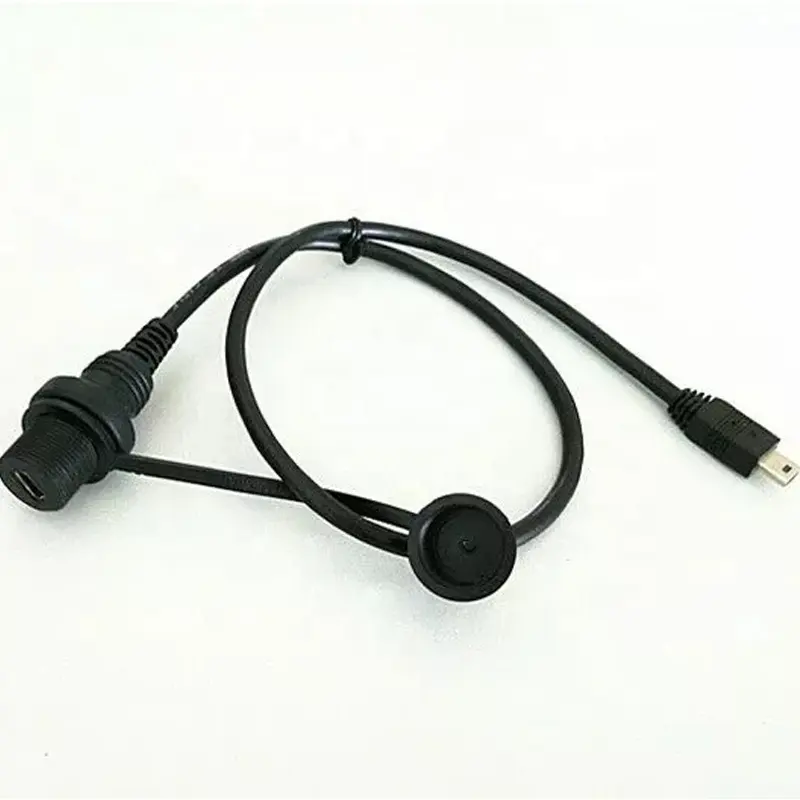 Small Mini Micro Usb B Type IP76 Connector Female Waterproof micro usb panel mount micro usb cable