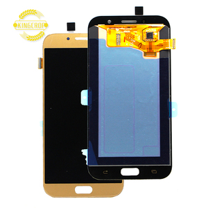 LCD Super AMOLED 100% untuk Tampilan LCD SM-A720F, Layar Sentuh Perakitan Digitizer untuk Samsung Galaxy A7 2017 A720 A720F