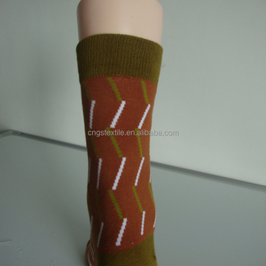 Haining GS custom haute qualité blanc ligne brisée et brown stripes coton hommes chaussettes - Product Image 4