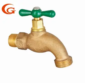 Grifo de agua con válvula de bronce para jardín, válvula de agua con mango de una palabra de 3/4x1/2 pulgadas, para jardín