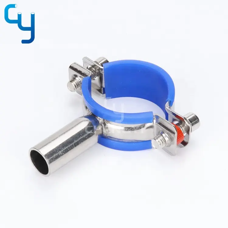 Chengyi stainless steel food grade pipe holder with blue sleeve