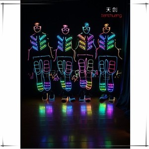 Au Détail Tout Est Ok Avec Ce Éclairage Clignotant LED et Fiber Optique Salopette avec Masque, Gants, Chaussures couverture - Product Image 3