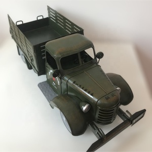 TM696 Decoración Vintage para el Hogar, Camión Retro <span class=keywords><strong>de</strong></span> <span class=keywords><strong>Juguete</strong></span> <span class=keywords><strong>de</strong></span> Hierro, Modelos <span class=keywords><strong>de</strong></span> Camiones Antiguos para Decoración, Vehículos Militares, Estilo Shabby Chic - Product Image 6