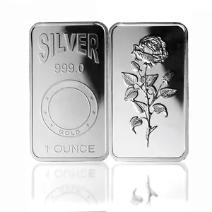 Commercio all'ingrosso regalo di affari personalizzato belle. 999 puro argento 1 oncia troy bar in argento massiccio placcato 1 oncia souvenir bullion bar