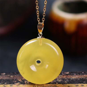 De alta calidad de la plata esterlina 925 de la piedra preciosa oro 18k chapado en oro natural collar de ámbar para las mujeres de la paz hebilla colgante
