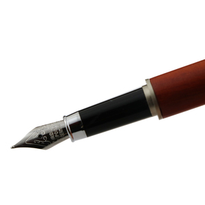 Kits de pluma cromada chapada en cartucho de tinta suave, pluma estilográfica de caligrafía elegante torneado de madera, pluma estilográfica ecológica hecha a mano de madera - Product Image 3