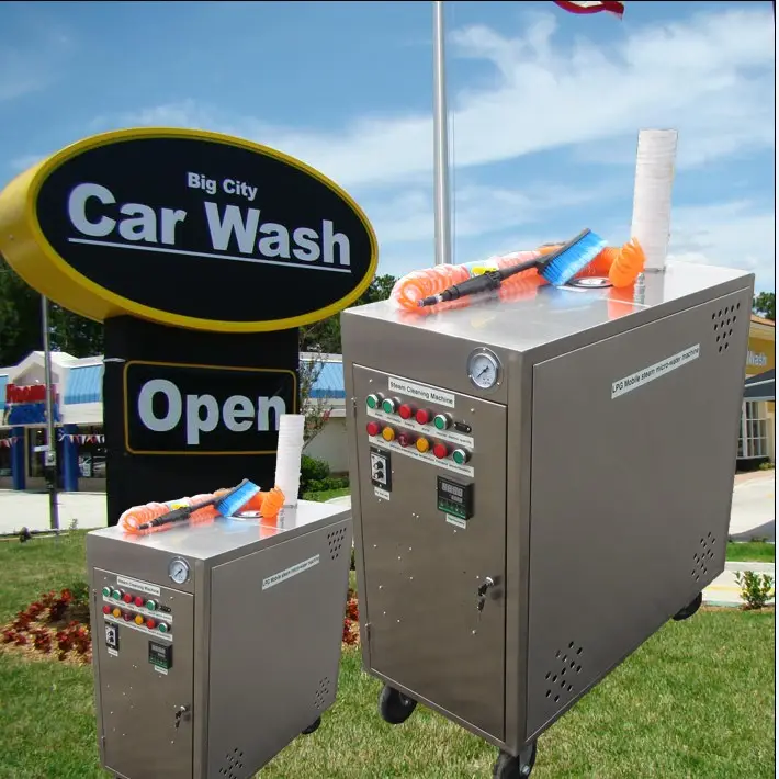 CE não caldeira GLP duas bomba 20 bar vapor móvel da lavagem de carro com duas armas/vapor de alta pressão máquina de lavar automática carro preço