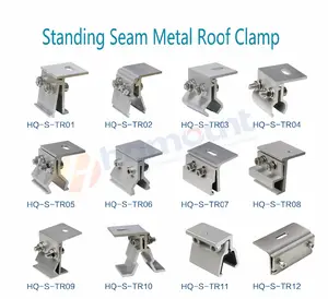 Hot Sales Solar Metal Roof Mounting Klip Lok 406 Clamp Bracket 1 Hole Standard Tin Roof Clip Lock Clamp