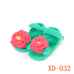 Zapatos de Bebé Del ganchillo Rosa Rosa <span class=keywords><strong>Crema</strong></span> de Flor Zapatos de Bebé Recién Nacido de la sandalia - Product Image 4