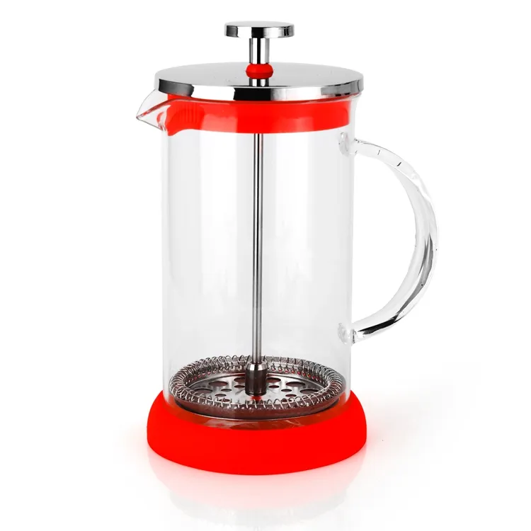 Tea Maker Stainless Steel Filter Best Price 1000ml Red Heat Resisting French Press Coffee