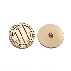 High quality plating personalized logo metal golden button for shirt/coat