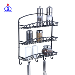 厨房配件锻铁壁挂式香料架