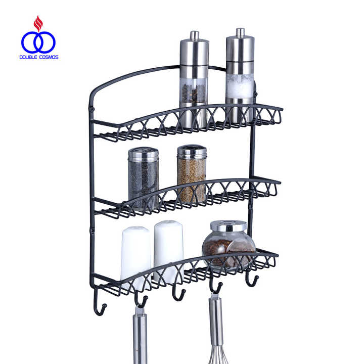 Wrought Iron Wall Mounted Spice Rack - Kitchen Accessories