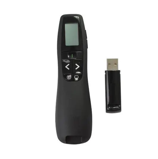 R800 mini apresentador wireless, 2.4ghz, usb, sem fio, ppt, controle remoto, laser verde, display de led, ponteiro para apresentação powerpoint