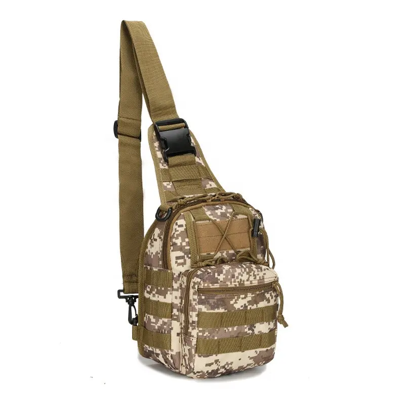 Best Seller 600D Camouflage Sling Bag Pack Fishing Shoulder Sling Backpack Molle Assault Range Bag Everyday Carry Bag Day Pack