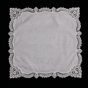 A004 السيدات المطرزة المطرزة الهانكي النساء الزفاف هدية عيد الميلاد 12 "x 12" وشاح مربع أبيض القطن الدانتيل المناديل - Product Image 2