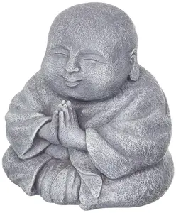 Estatuilla de resina para jardín, pastizales, carretera, Buda orando feliz