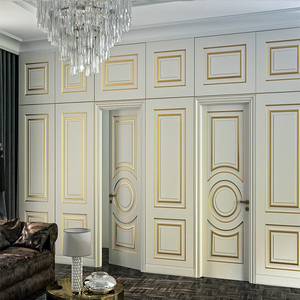 Plinthes en PVC, design de <span class=keywords><strong>porte</strong></span> en bois d'entrée principale bon marché, portes d'entrée solides - Product Image 2